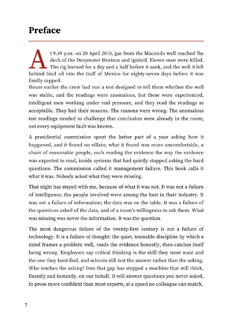 The opening page of the preface of What Are We Missing?, beginning at 9.49 pm on 20 April 2010